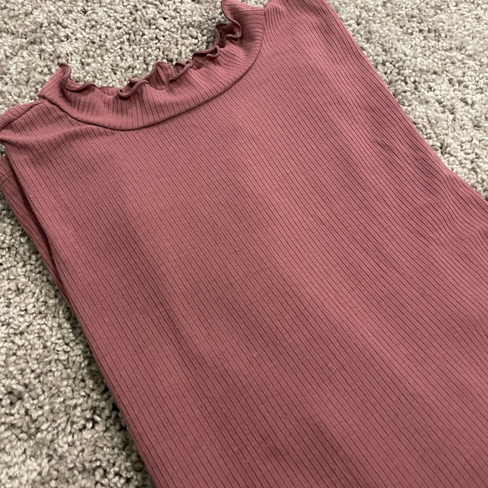 Torrid Dusty Rose Ruffled Turtle Neck